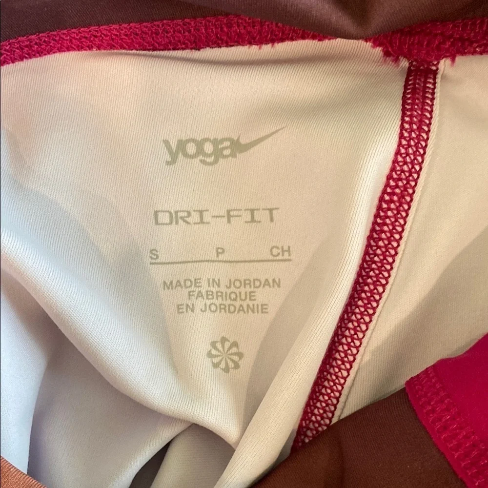 Nike Yoga Dri-Fit Vibrant Pink and Orange Performance Leggings Size S